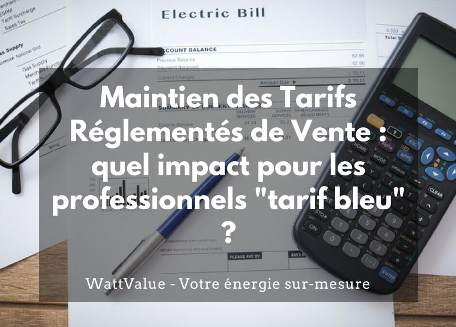 Maintien du Tarif Réglementé de Vente : quel impact pour les professionnels “Tarif Bleu” ?