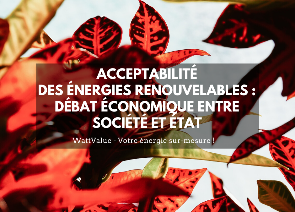 L’ACCEPTABILITÉ DES ÉNERGIES RENOUVELABLES : UN DÉBAT ÉCONOMIQUE ENTRE LA SOCIÉTÉ ET L’ÉTAT